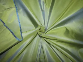 100% PURE SILK TAFFETA yellow x blue=iridescent golden green 28 momme 54" wide TAF303[5]