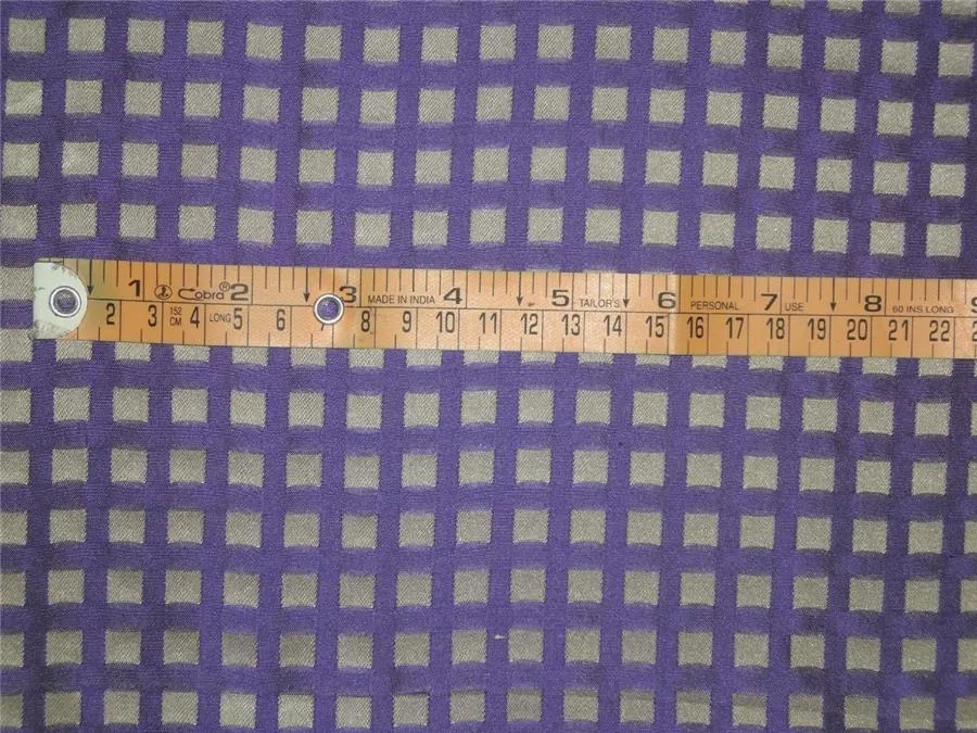 100% silk tafetta plaids lilac and light gold   TAFC53[6]