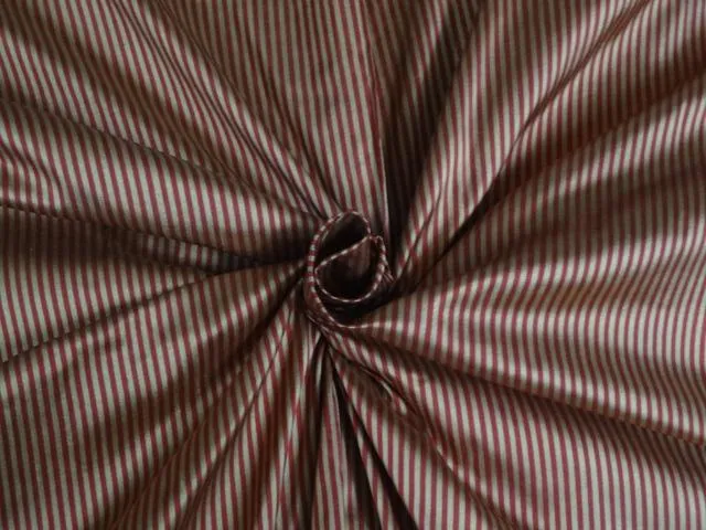 100 % SILK TAFFETA GOLD X RED colour STRIPE 54" wide TAFS126[1]