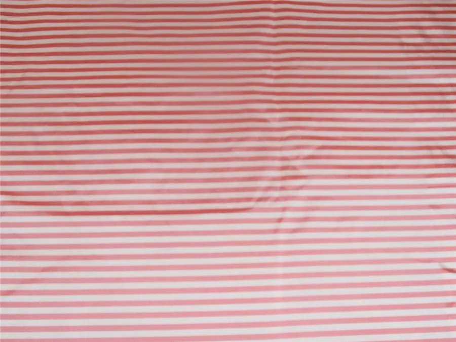 100 % Silk taffeta red and dark ivory colour 4mm stripe 54" wide [TAFS2]