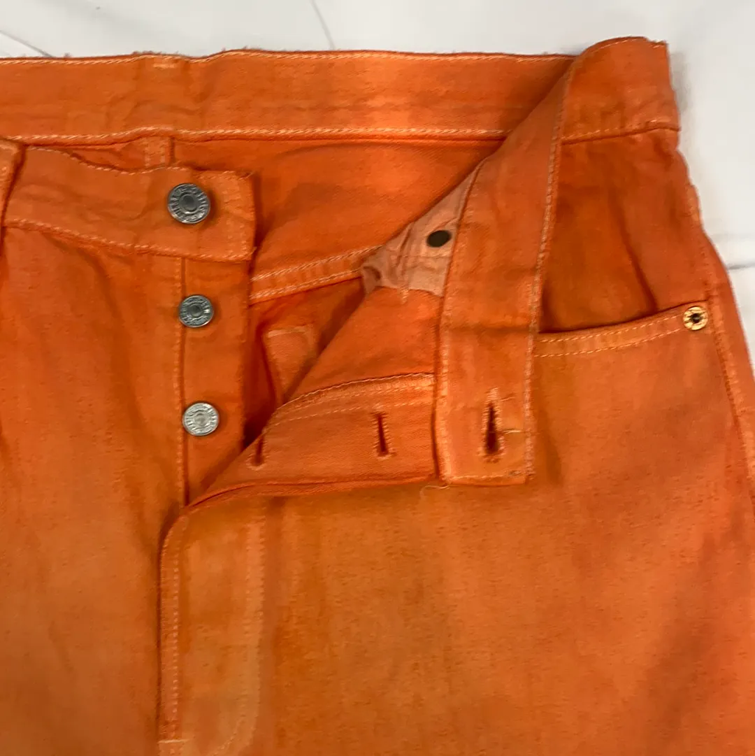 1980s Vintage Levi’s Orange Bell Bottom Flare 501 Jeans - W36