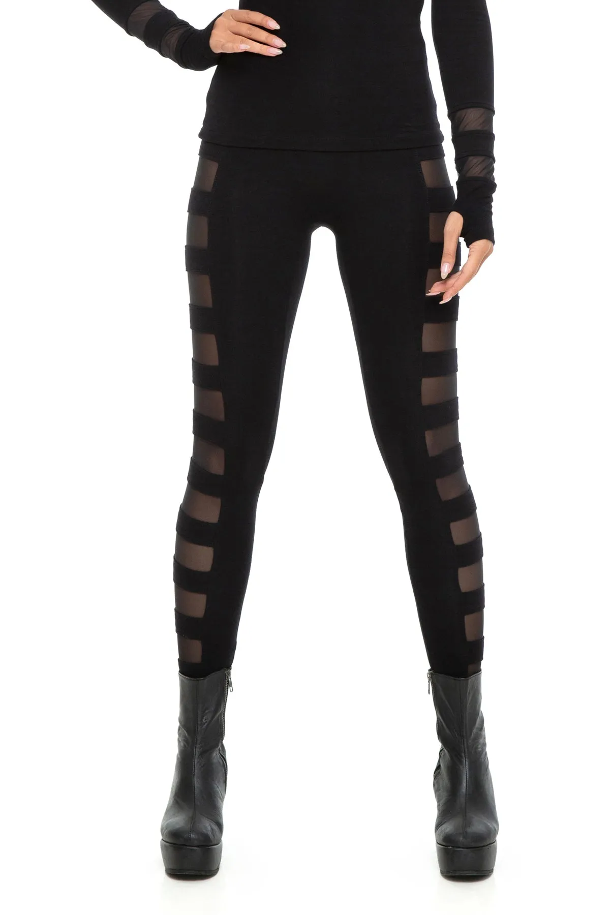 5D x Stellar Dust Alrai Leggings - bamboo/mesh - last sizes XS, XL, XXL