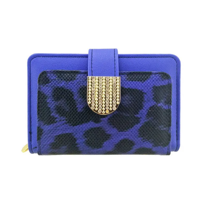 Animal Print Faux Leather Zipped Credit Wallet