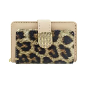 Animal Print Faux Leather Zipped Credit Wallet