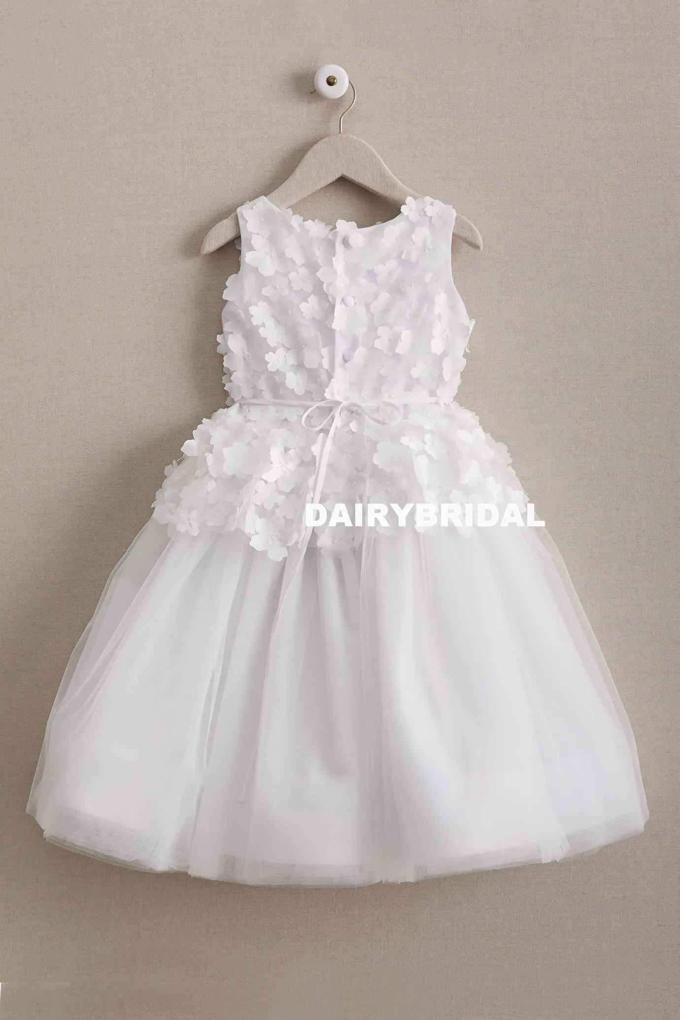 Applique Simple Tulle Flower Girl Dresses, Cheap Flower Lovely Little Girl Dresses, D1000