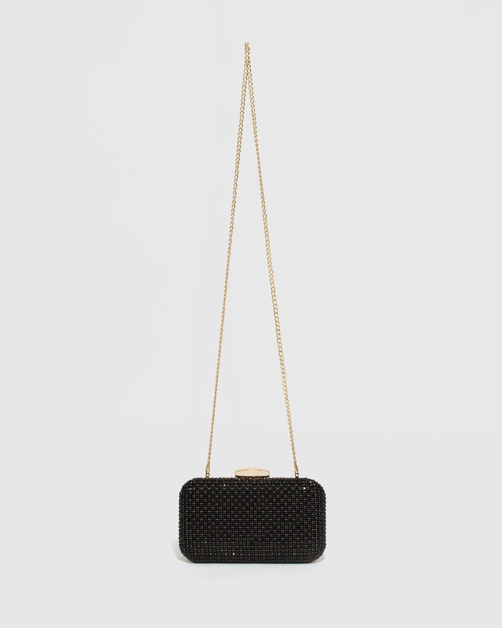 Black Deja Hardcase Clutch Bag