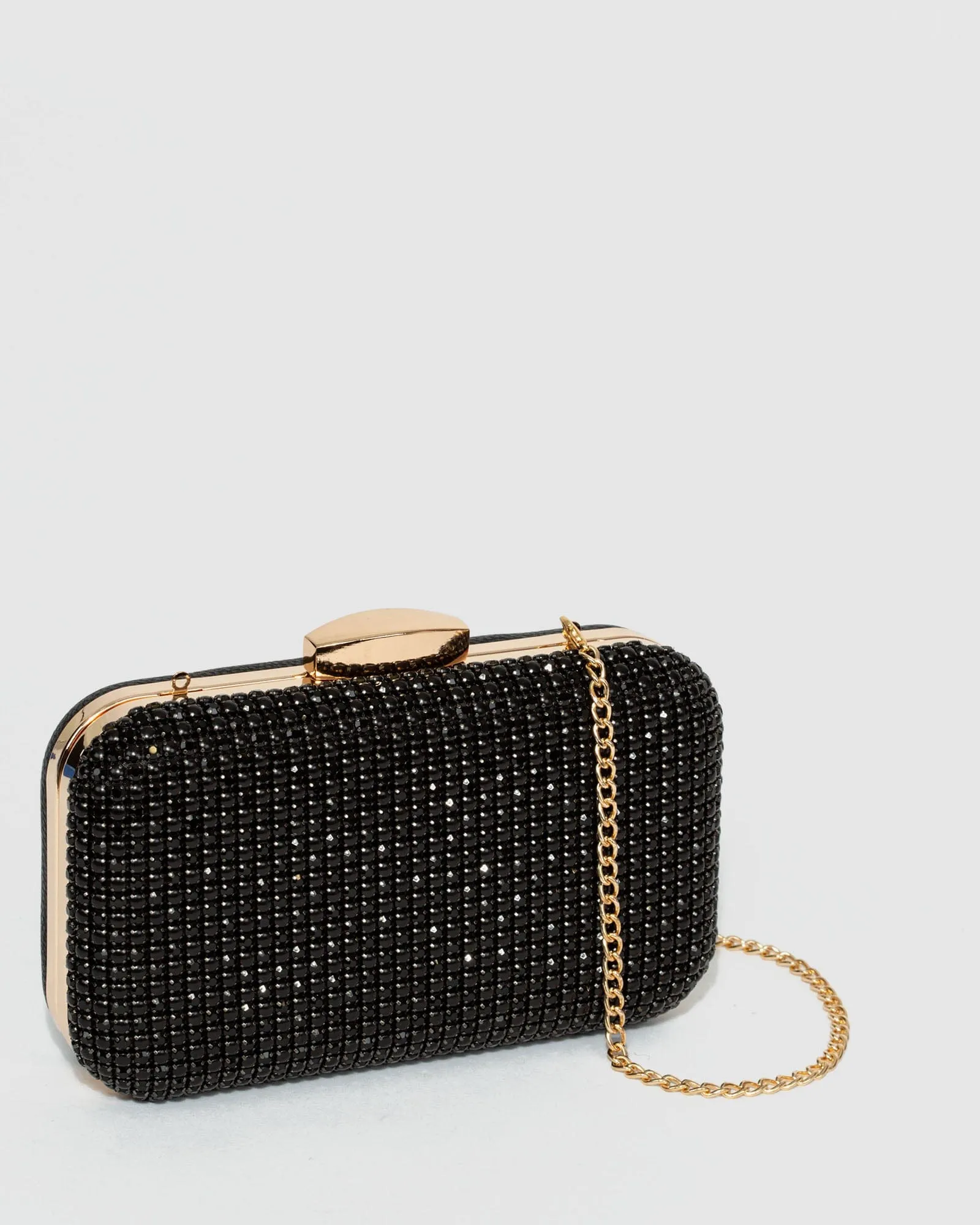 Black Deja Hardcase Clutch Bag