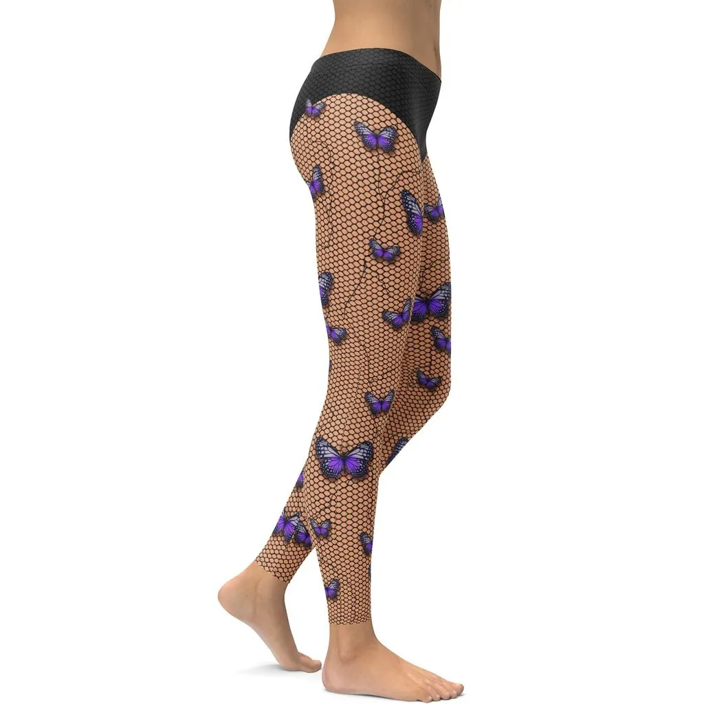 Bold Butterfly Mesh Leggings