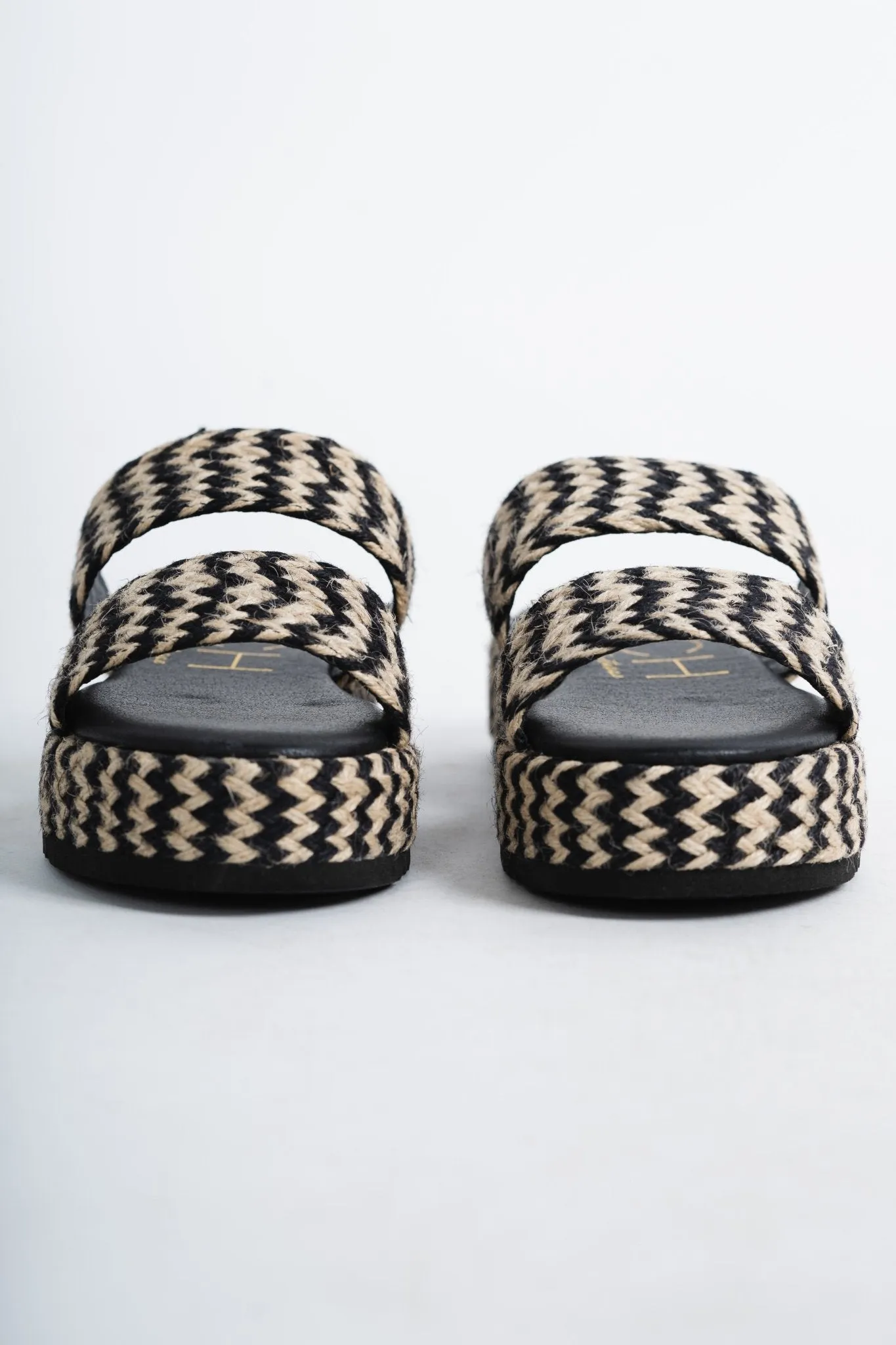 Borderline platform sandal black multi