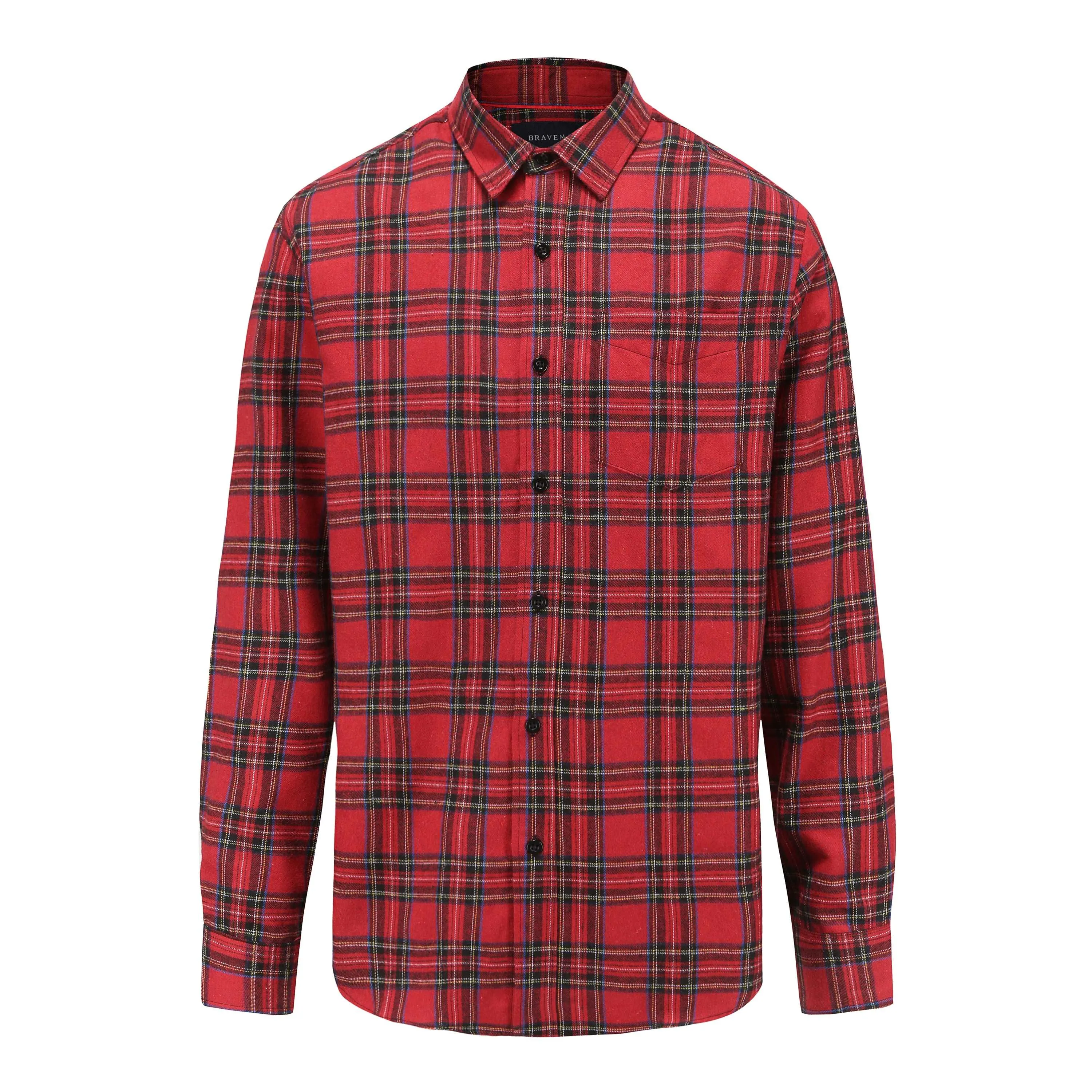 Braveman Men's Buffalo Plaid Button Down Classic Fit Flannel Shirt