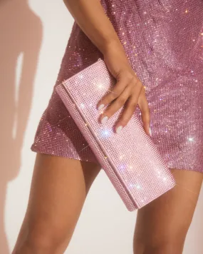 BRIELLE CLUTCH BAG - BALLET PINK-DIAMANTE