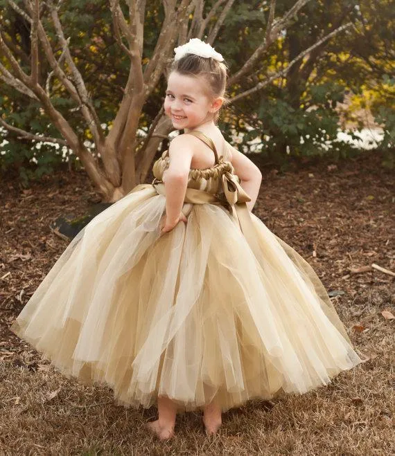 Brown Tulle Pixie Tutu Dresses, Popular Flower Girl Dresses, Free Custom Dresses, FGY0105