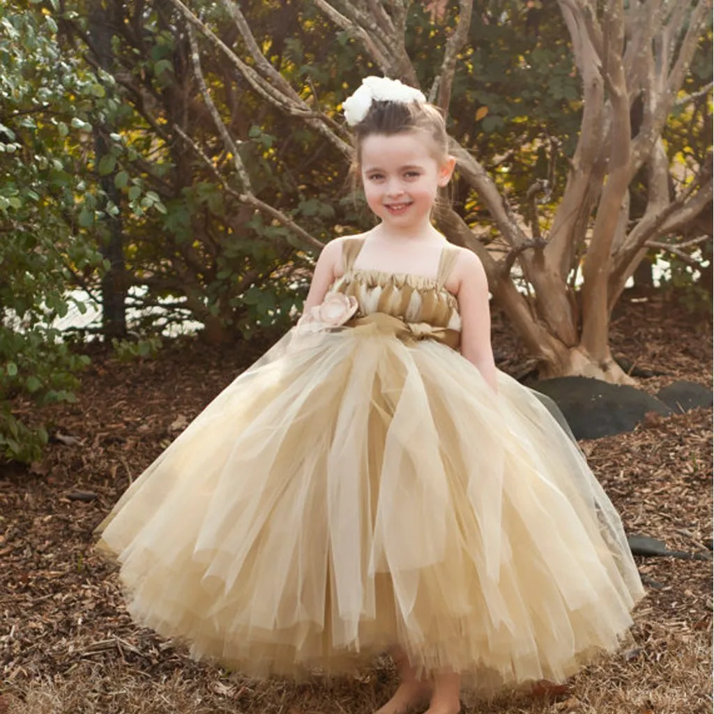 Brown Tulle Pixie Tutu Dresses, Popular Flower Girl Dresses, Free Custom Dresses, FGY0105