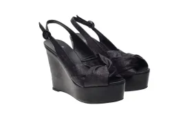 Cajtamer - Black Peep Toe Wedge - IT 39