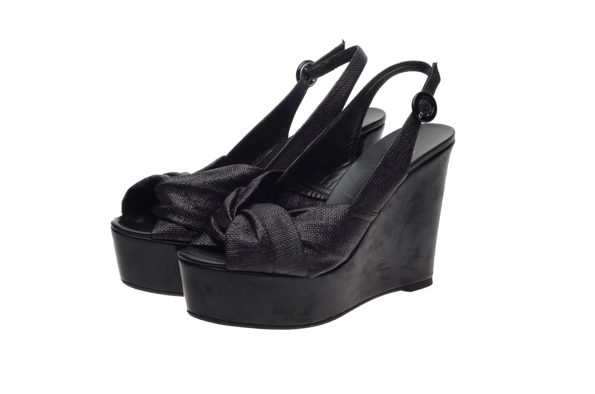 Cajtamer - Black Peep Toe Wedge - IT 39