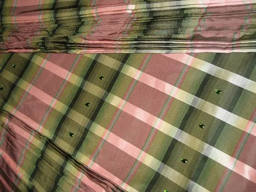 Candy pink /pale yellow colour gorgeous plaids~ TAFFETA TAFC27[3] 54&quot; wide