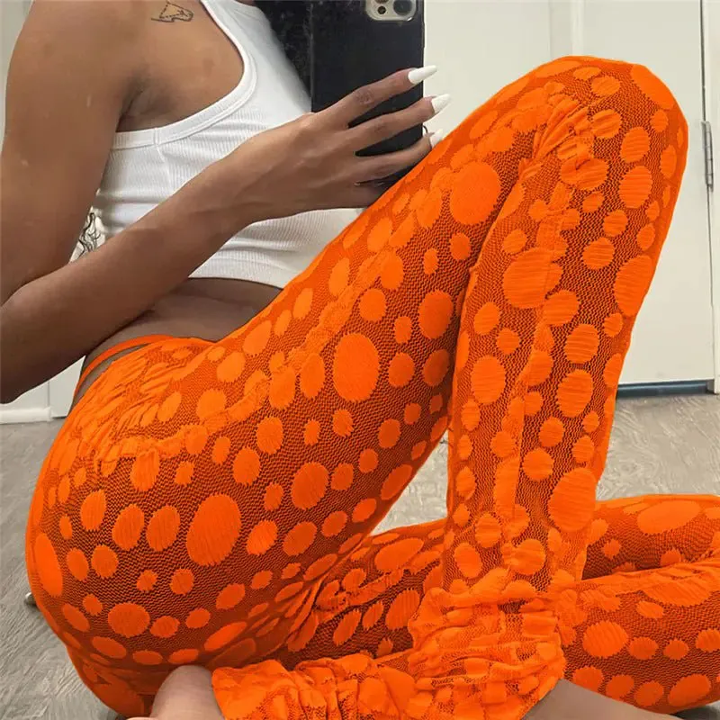 Dotted Up Mesh Stacked Leggings