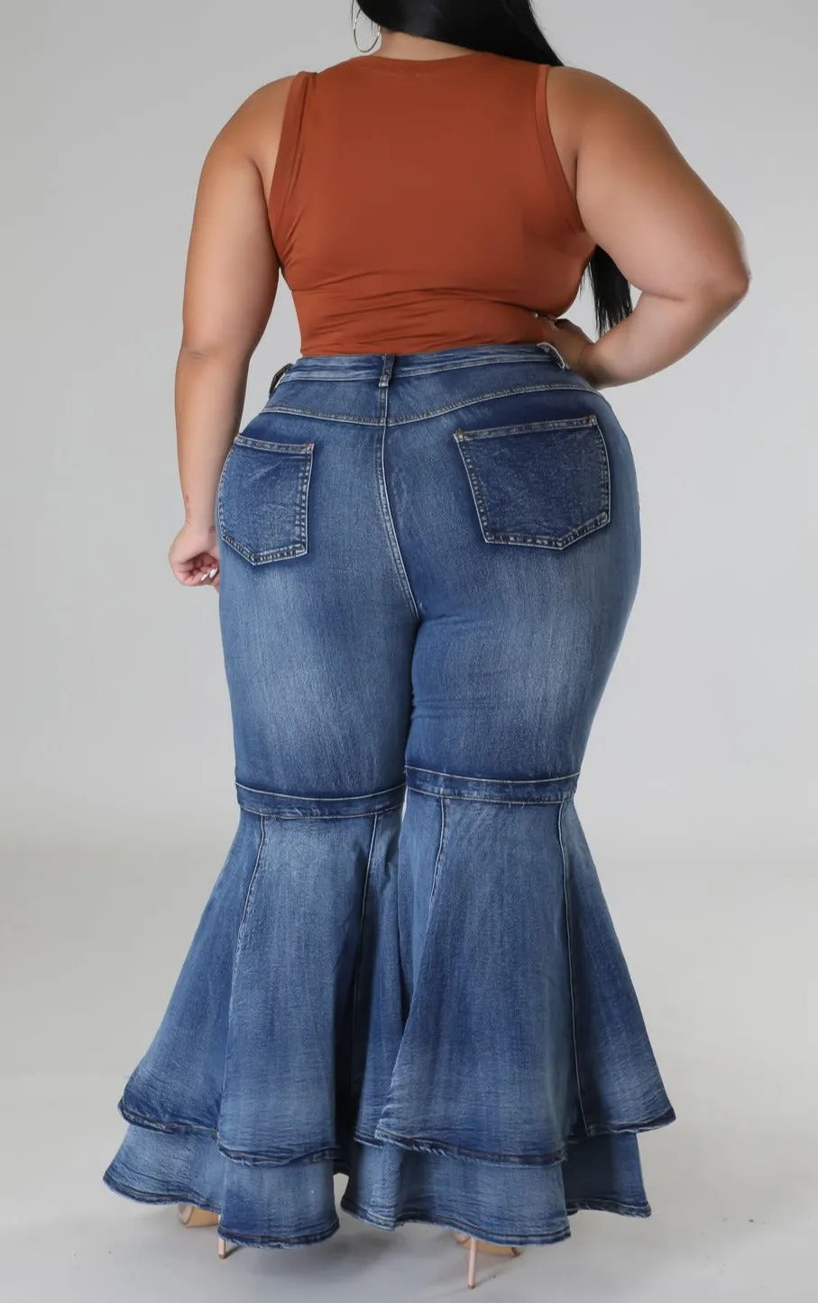 Double Bell Denim Jeans (Curvy)