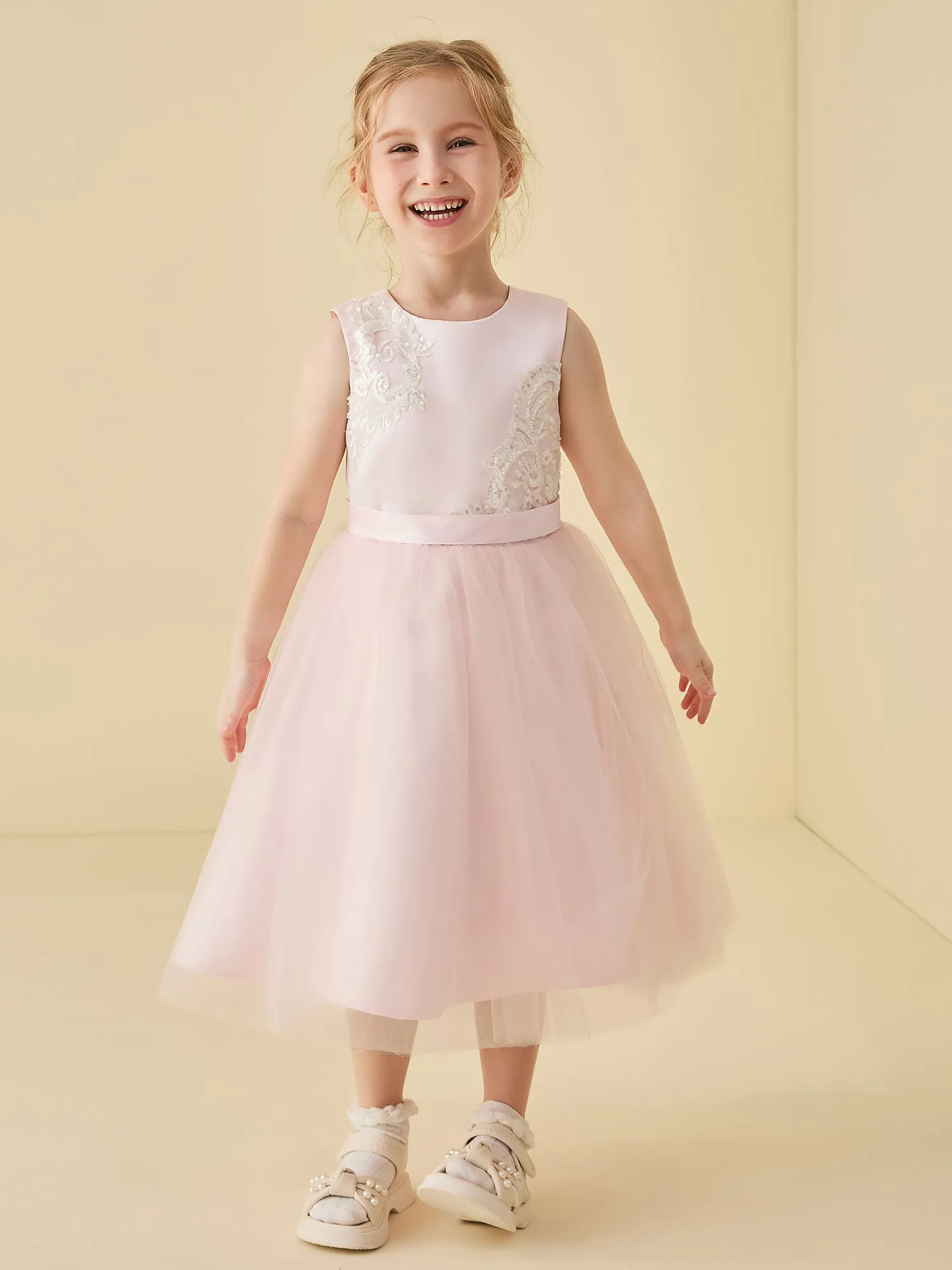 Flower Girl Dresses With Beads Sequin Applique