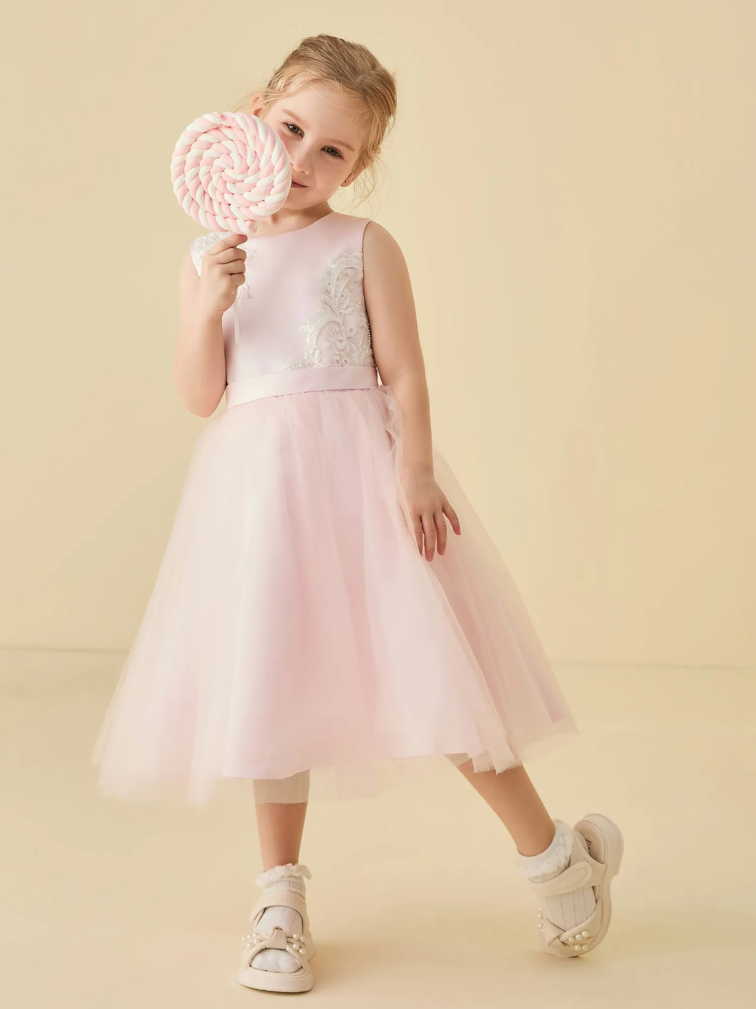 Flower Girl Dresses With Beads Sequin Applique