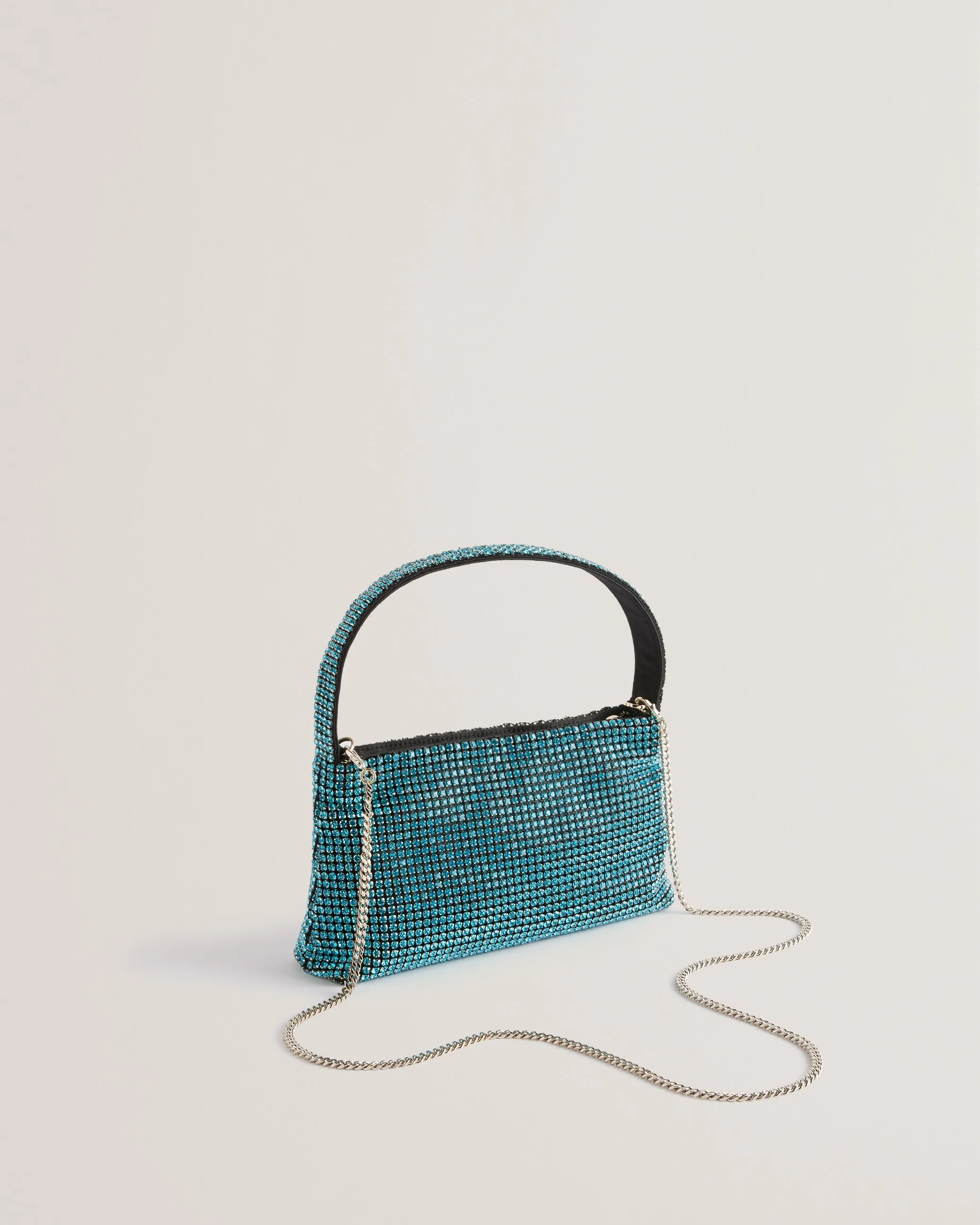 Glittar Diamante Mini Baguette Bag Lt-Blue