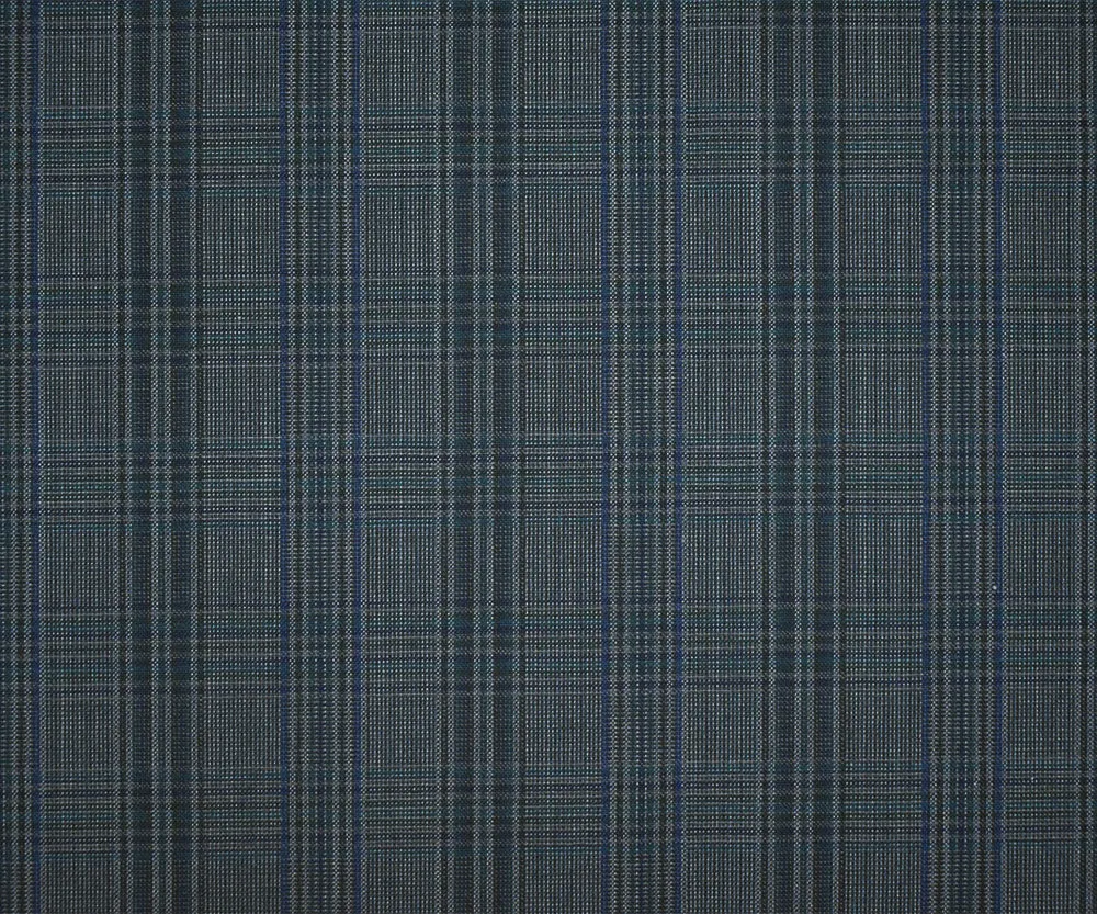 Gray-Green-Multi Poly-Wool Plaid Woven Shirting Fabric