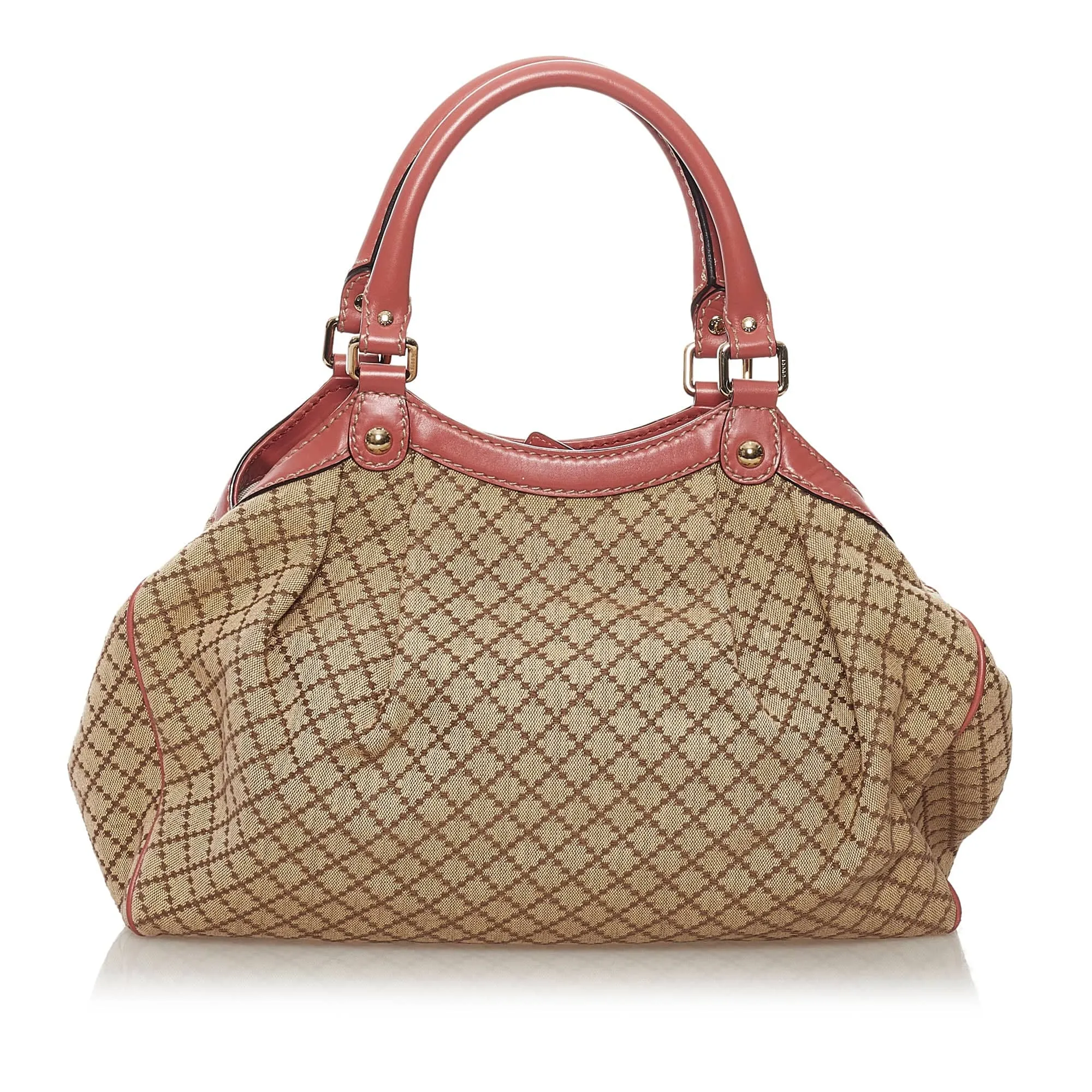 Gucci Sukey Handbag Brown Diamante Canvas