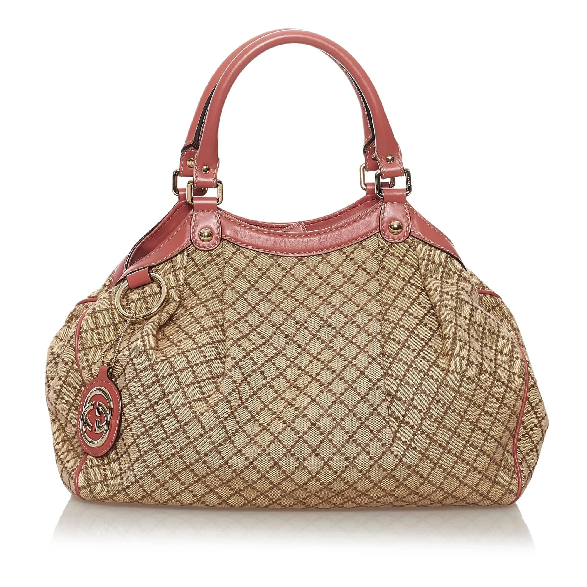 Gucci Sukey Handbag Brown Diamante Canvas