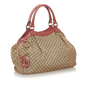 Gucci Sukey Handbag Brown Diamante Canvas