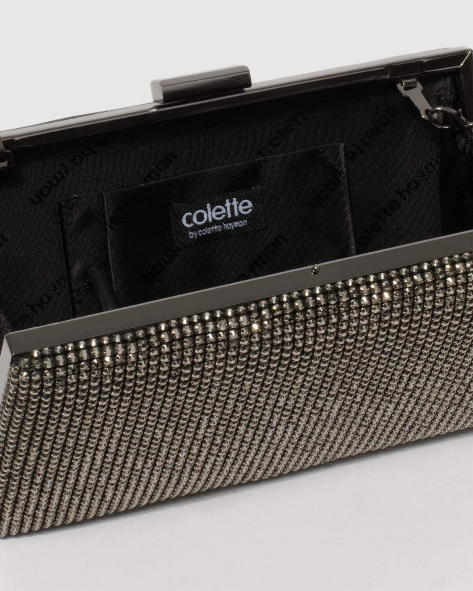 Gunmetal Angelina Clutch Bag