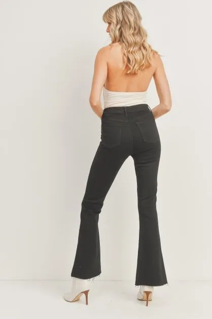 HR Scissor Cut Bell Bottom Jean Black