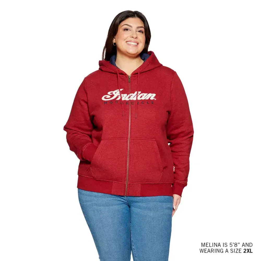 Indian Motorcycle Womens USA Flag Hoodie Red