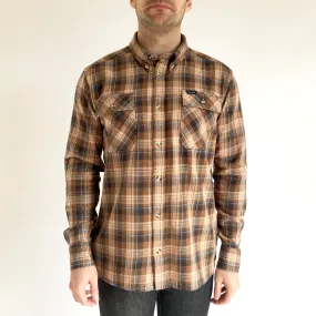 Khaki plaid button down shirt