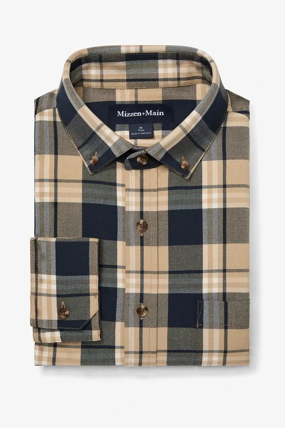 Leeward Khaki William Plaid Flannel Shirt