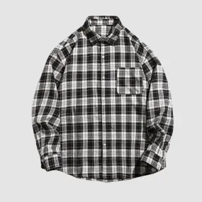 Letter Printed Plaid Shirts