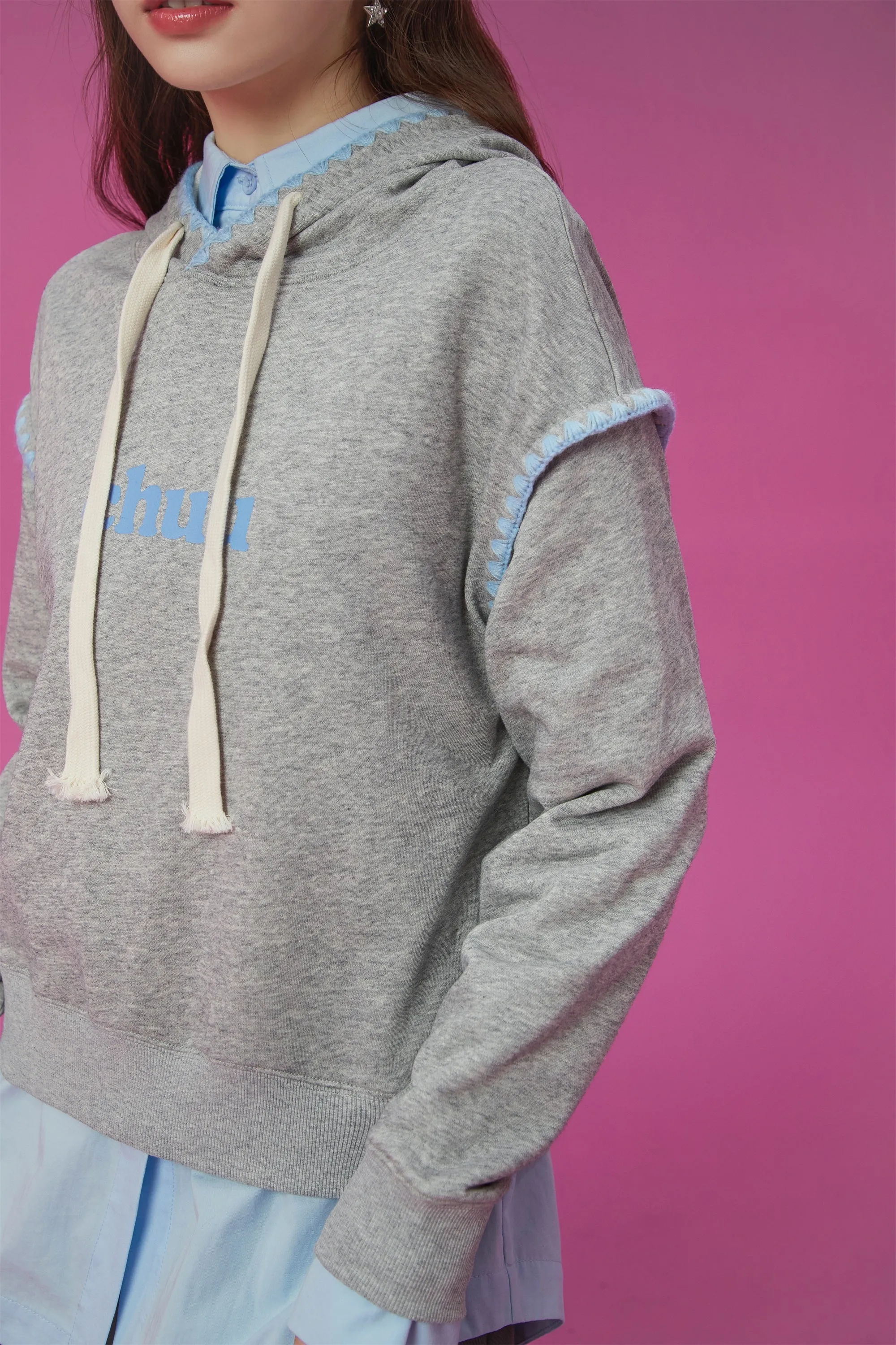 Logo Lined String Hoodie