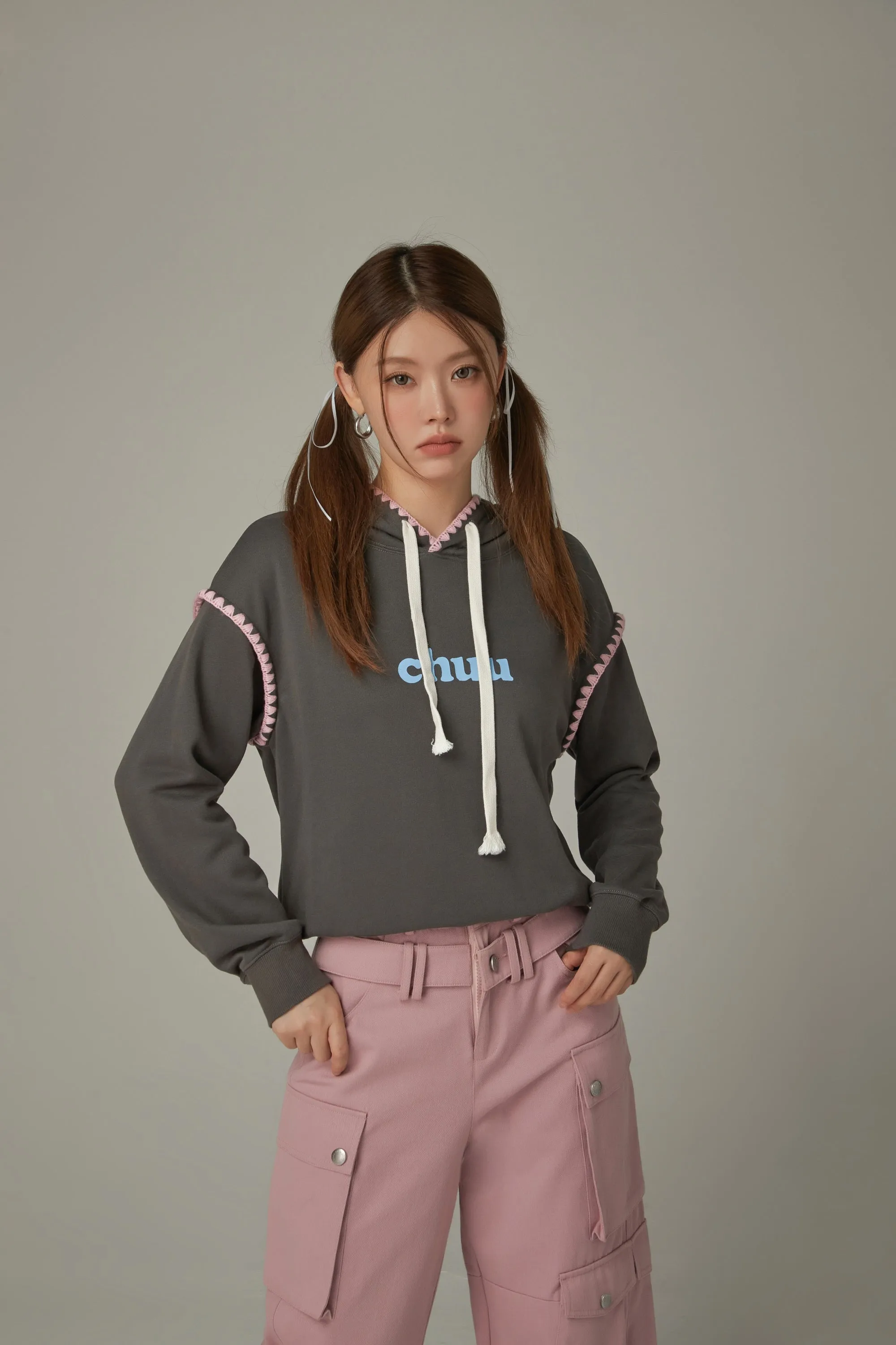 Logo Lined String Hoodie