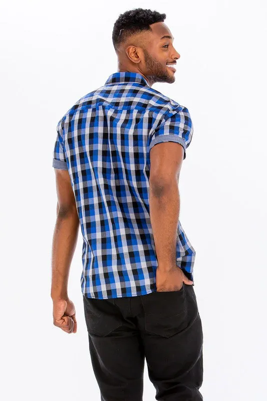 Mens Checkered Button Down Shirt