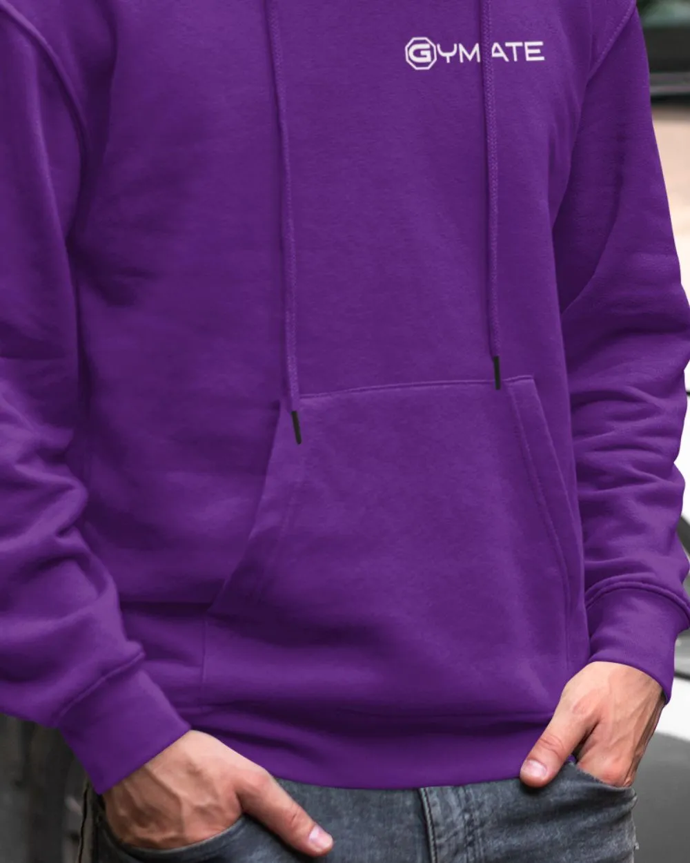 Mens Purple Hoodies Designer Gymate logo [chest]