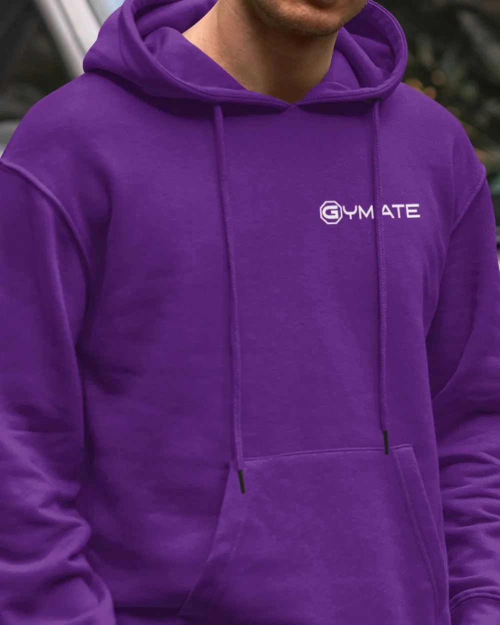 Mens Purple Hoodies Designer Gymate logo [chest]