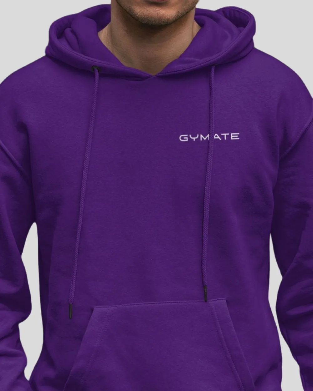 Mens Purple Hoodies Designer Gymate Original small logo [chest]