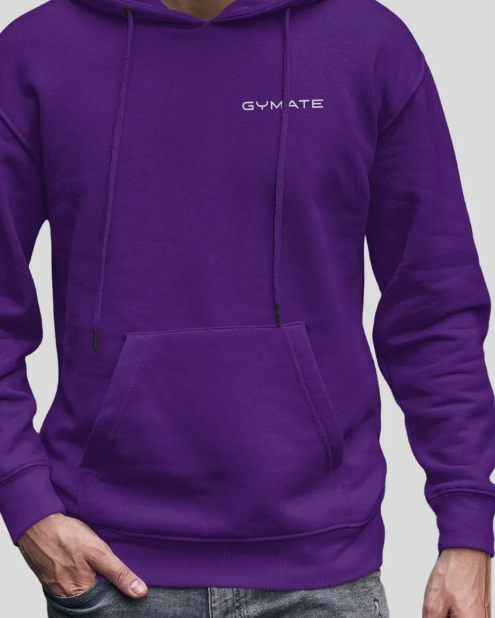 Mens Purple Hoodies Designer Gymate Original small logo [chest]