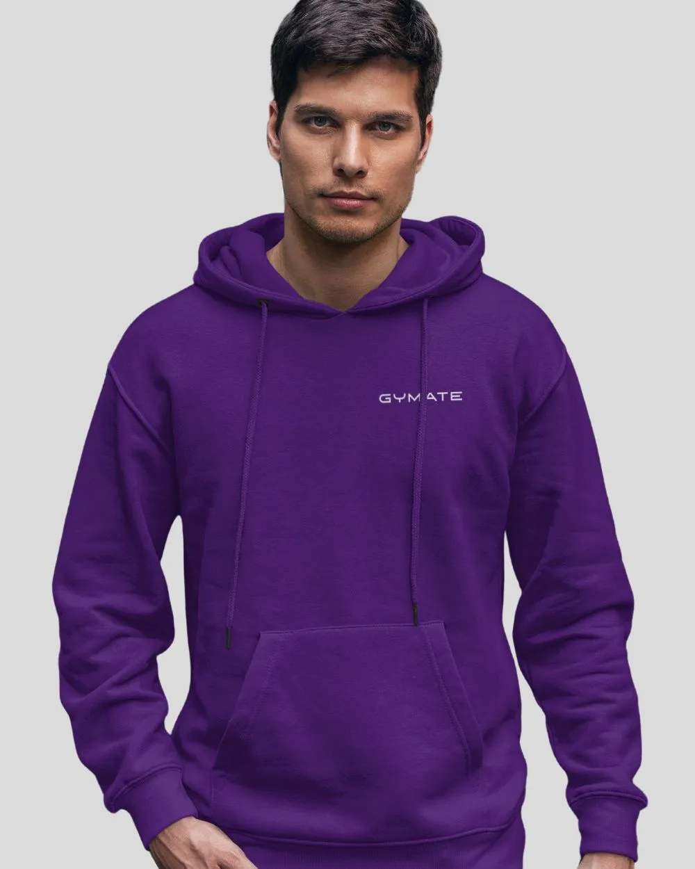 Mens Purple Hoodies Designer Gymate Original small logo [chest]