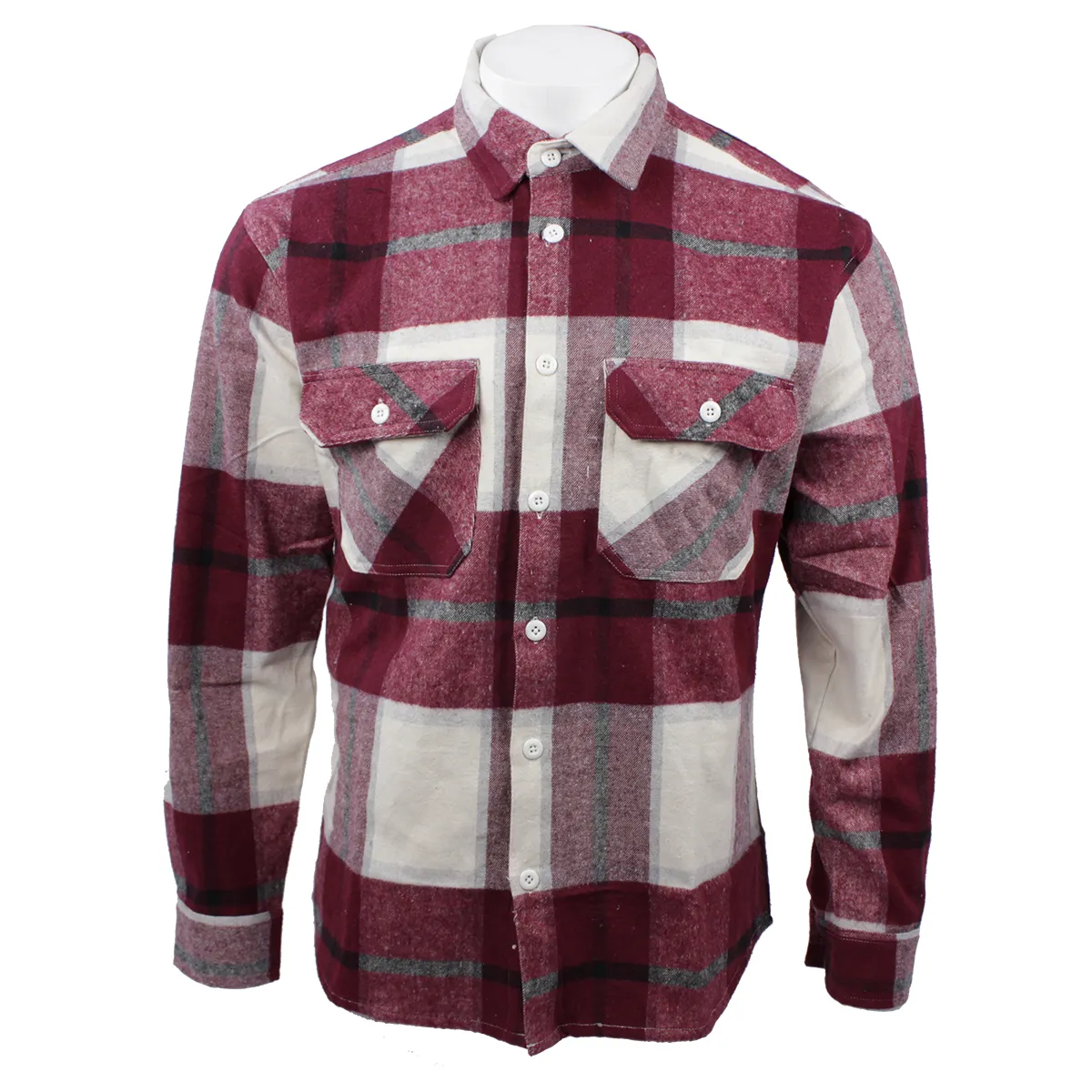 Men's Relaxed Fit Plaid Brawny Flannel Shirt P122