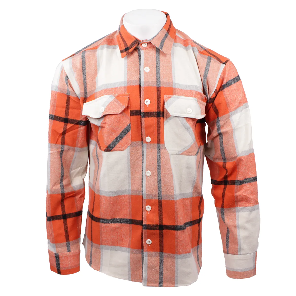 Men's Relaxed Fit Plaid Brawny Flannel Shirt P122