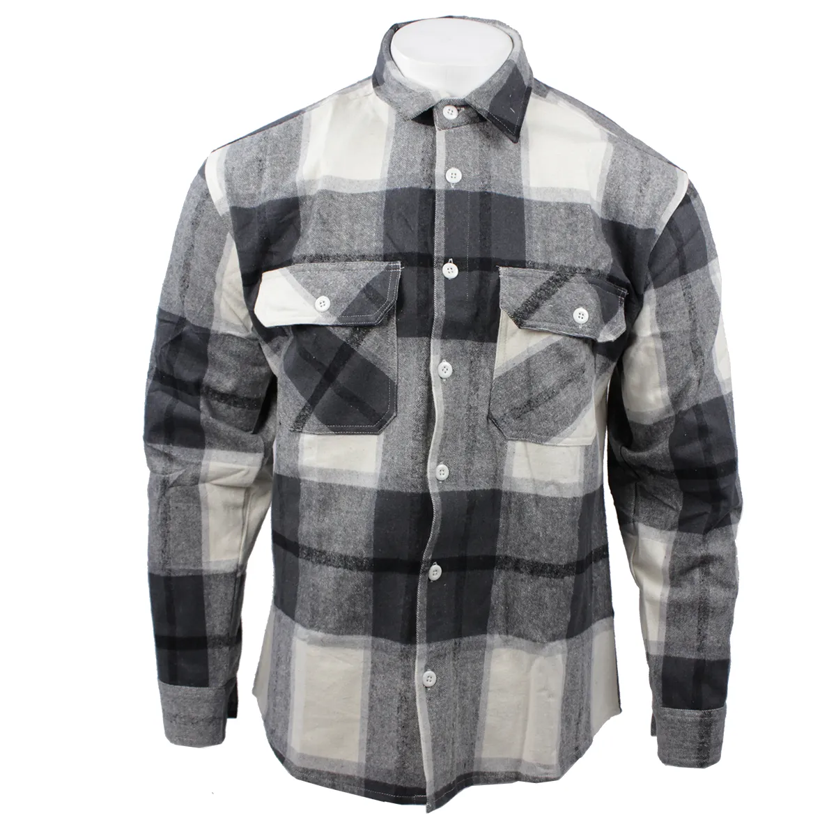 Men's Relaxed Fit Plaid Brawny Flannel Shirt P122