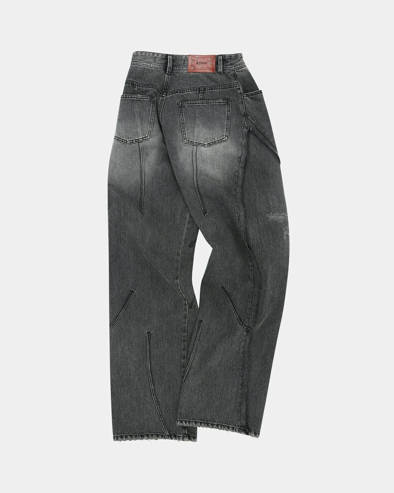 PANEL CARPENTER WIDE-LEG JEANS apa743m(WASHED BLACK)