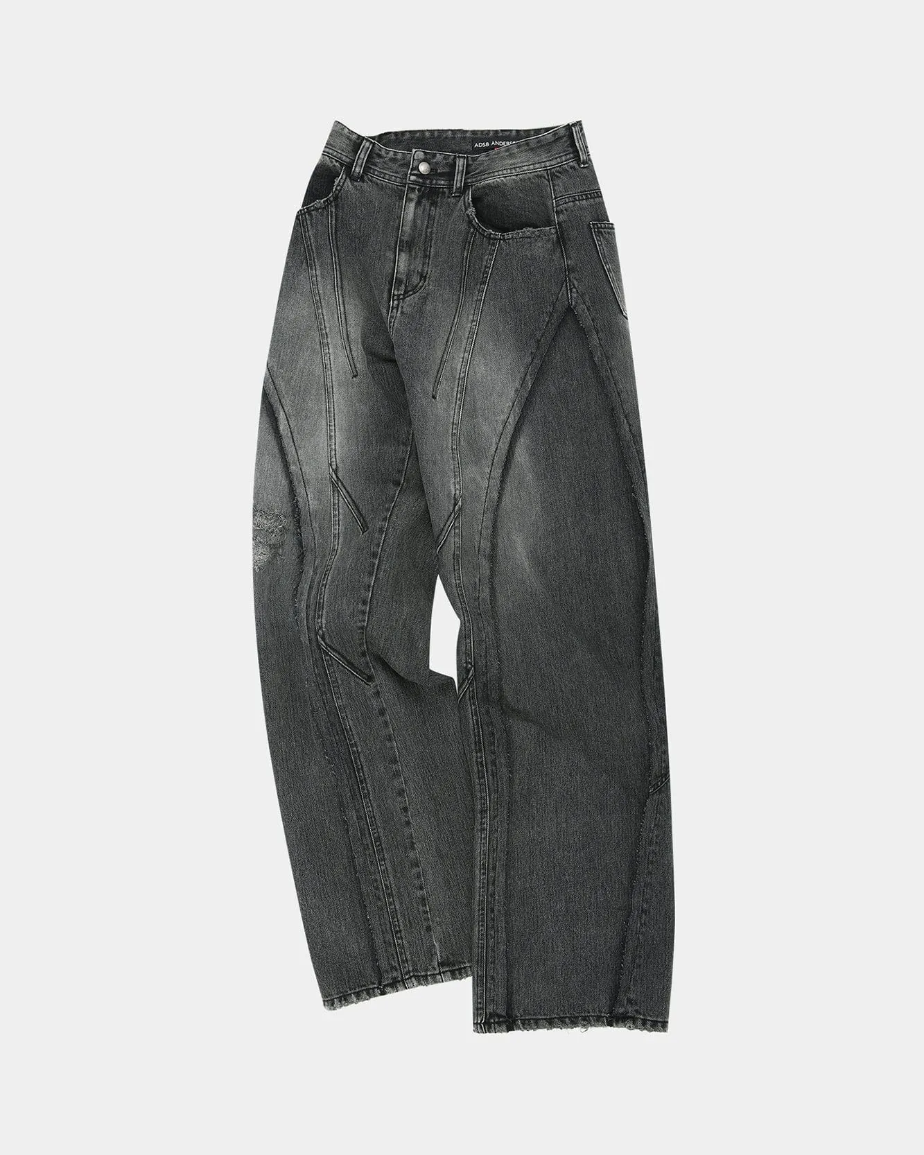 PANEL CARPENTER WIDE-LEG JEANS apa743m(WASHED BLACK)