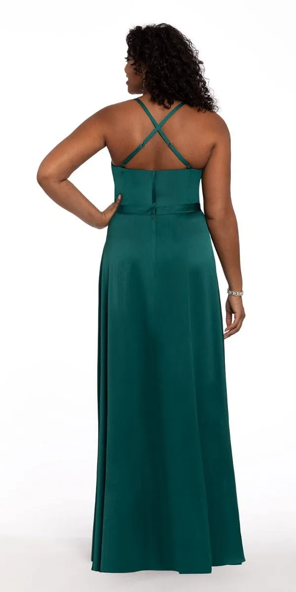 Plunge Crepe X-Back Dress - Missy