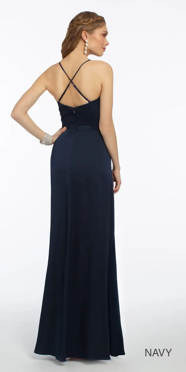 Plunge Crepe X-Back Dress - Missy